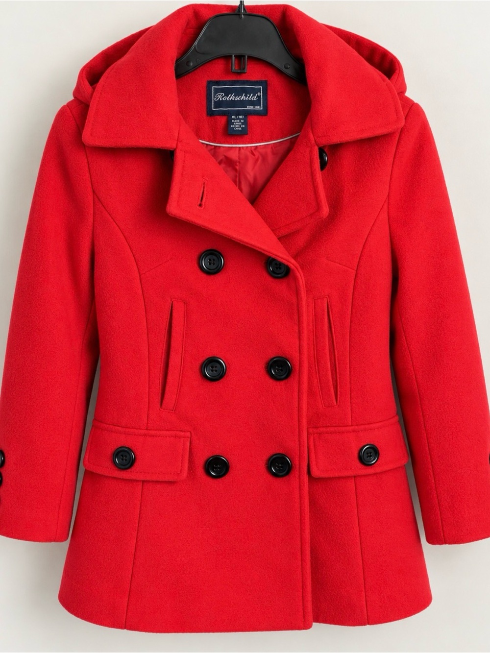 ❤️Rothschild Girls Red-Hooded Peacoat~Luxuriously Soft~ Size XL (10)
